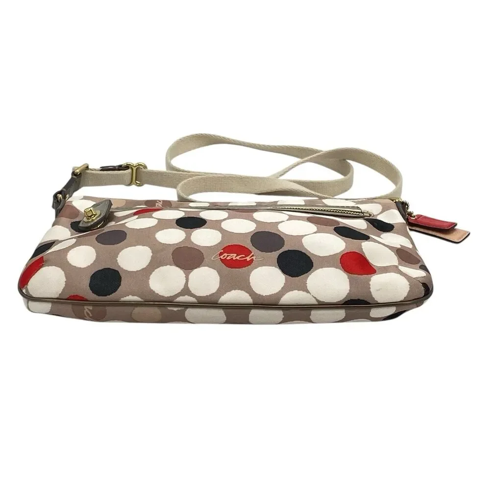 Coach Poppy Watercolor Dot East/West Swingpack Shoulder‎ Bag - Picture 8 of 16